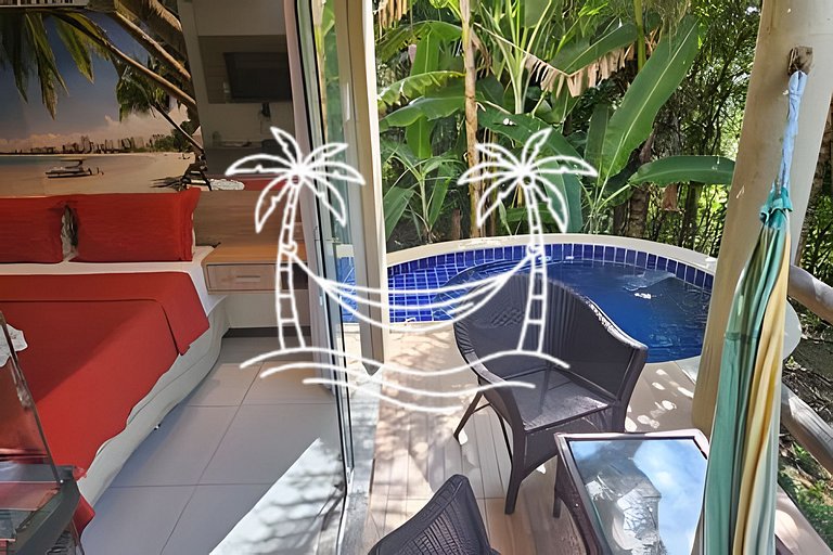 Oásis: Estúdio c/Jacuzzi Aquecida p/4 Pessoas