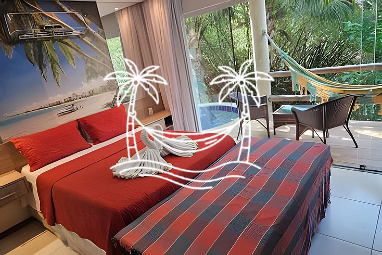 Oásis: Estúdio c/Jacuzzi Aquecida p/4 Pessoas