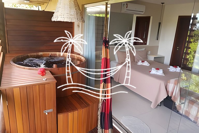 Oásis: Estúdio c/ Ofurô Aquecido p/3 Pessoas