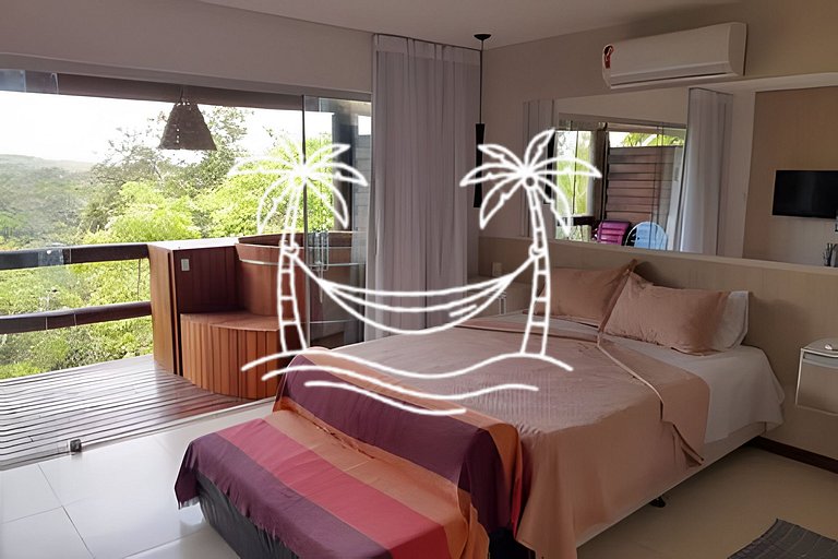 Oásis: Estúdio c/ Ofurô Aquecido p/3 Pessoas