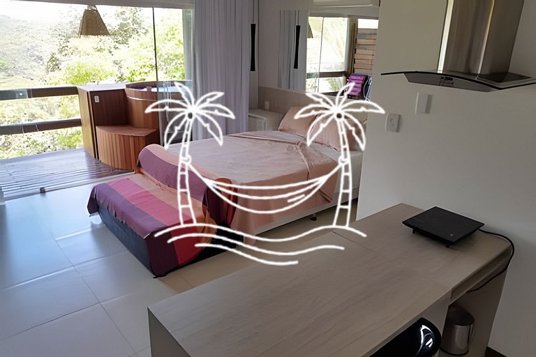 Oásis: Estúdio c/ Ofurô Aquecido p/3 Pessoas