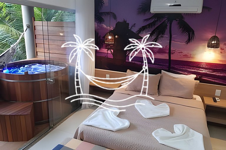 Oásis: Estúdio c/ Ofurô Aquecido p/3 Pessoas