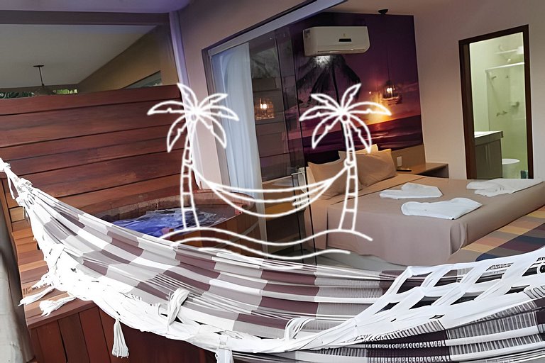 Oásis: Estúdio c/ Ofurô Aquecido p/3 Pessoas