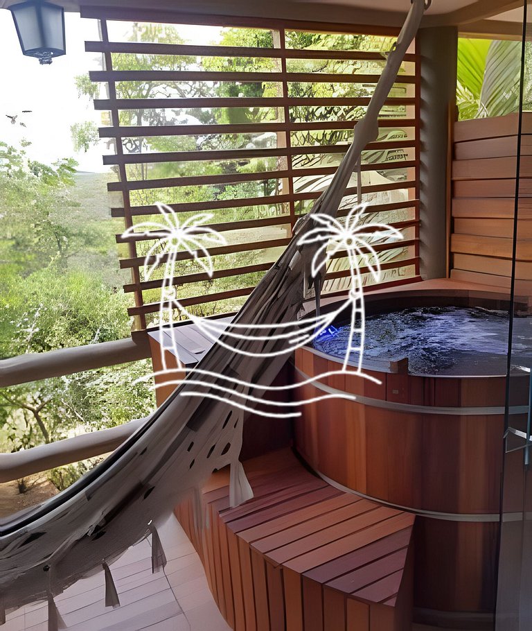 Oásis: Estúdio c/ Ofurô Aquecido p/3 Pessoas