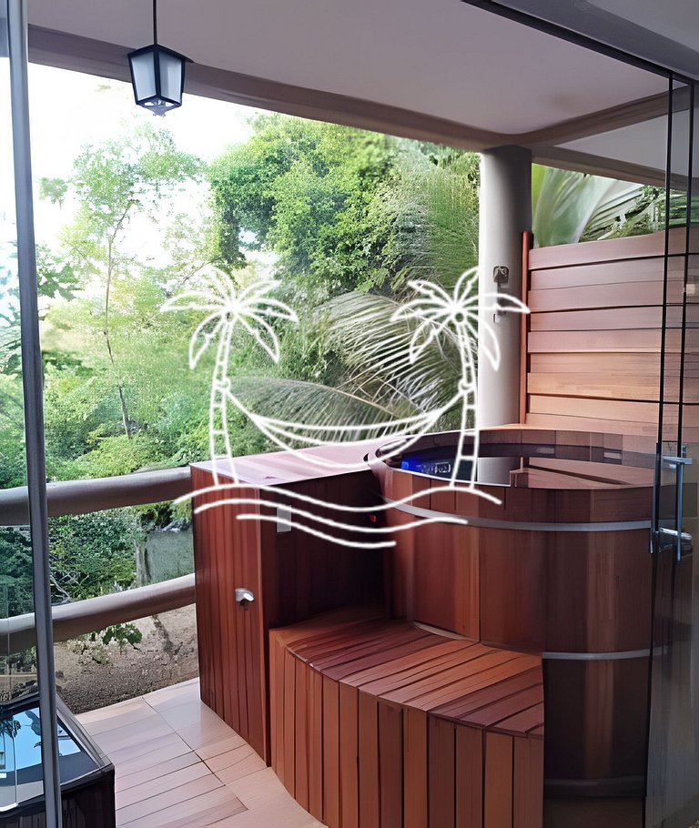 Oásis: Estúdio c/ Ofurô Aquecido p/3 Pessoas