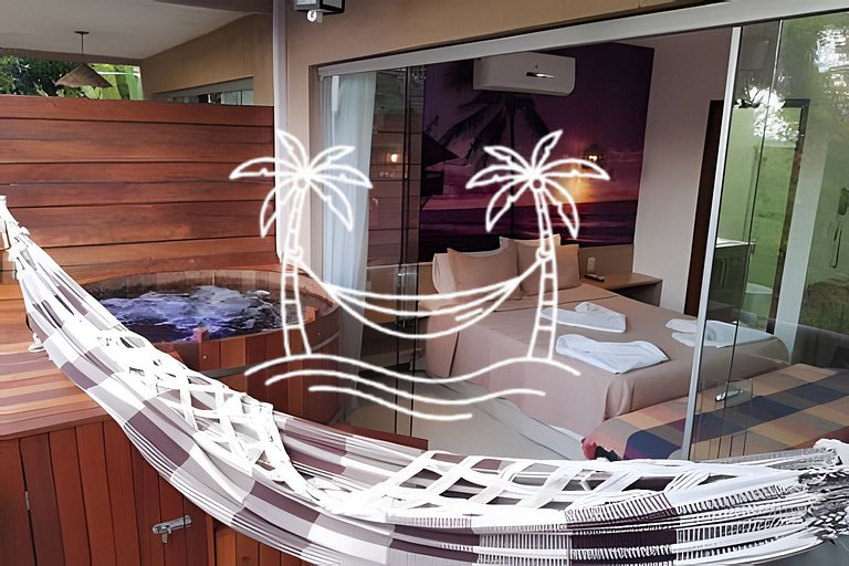 Oásis: Estúdio c/ Ofurô Aquecido p/3 Pessoas