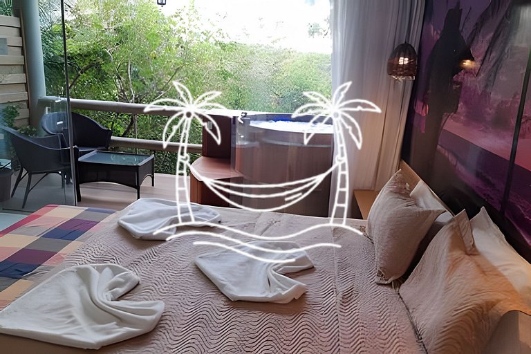 Oásis: Estúdio c/ Ofurô Aquecido p/3 Pessoas