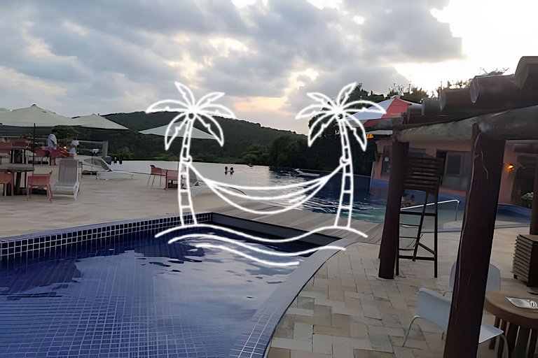 Oásis: Estúdio c/ Ofurô Aquecido p/3 Pessoas