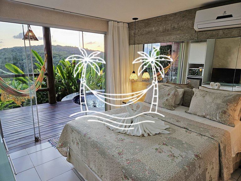 Refúgio: Suíte com Jacuzzi Aquecida e Vista do Mar