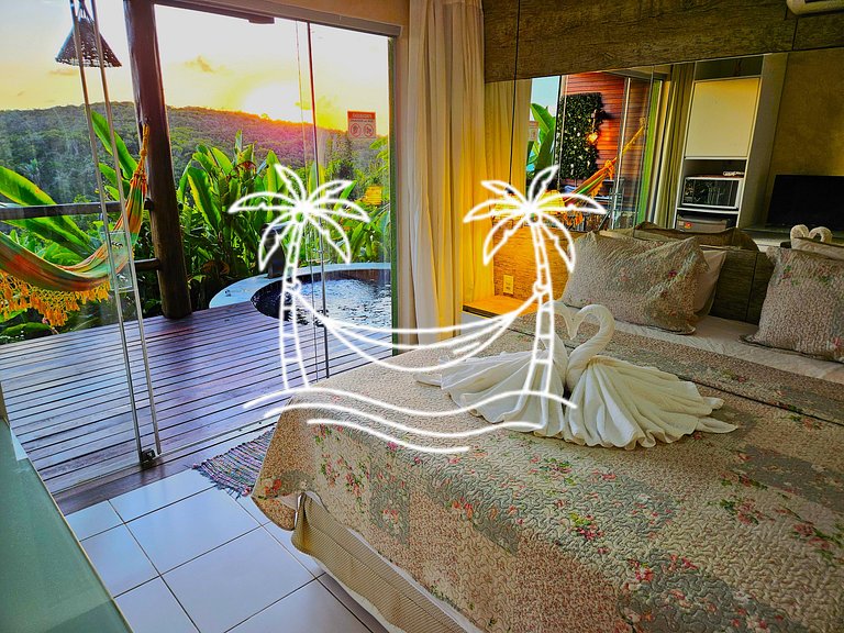 Refúgio: Suíte com Jacuzzi Aquecida e Vista do Mar