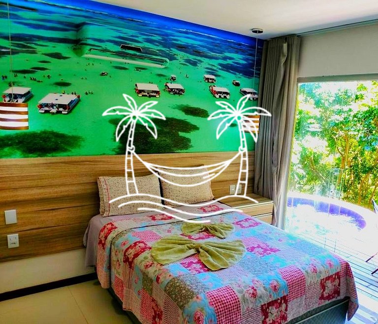 Oásis: Quarto Sala c/Jacuzzi Aquecida p/5 Pessoas